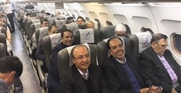 همراهان رییس جمهور به رم را در هواپیما ببینید
